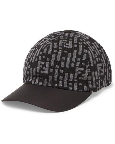 Fendi Cappello baseball cap in maglia grigia - Nero