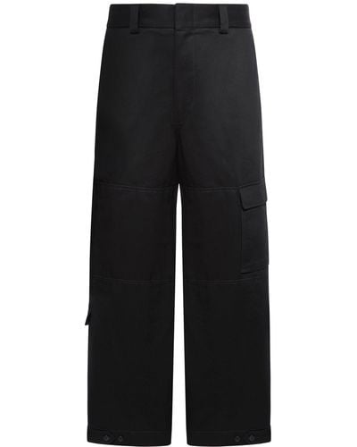 Gucci Cargo Trousers In Cotton Drill With Patch - Black