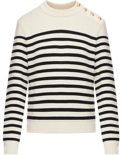 Celine Striped Sweater - White