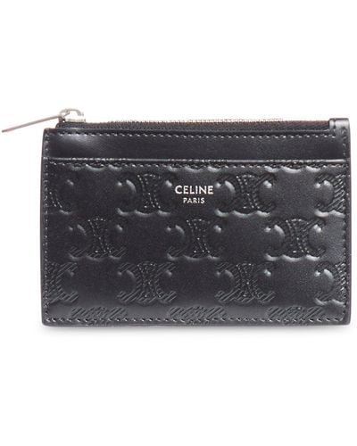 Celine Zipped Card Holder - Grey