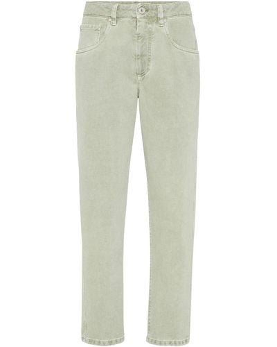 Brunello Cucinelli Tapered Jeans With Patch - Green