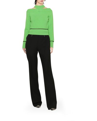 Alexander McQueen Jumper With Off Shoulders And Cutouts - Green