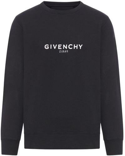 Givenchy Reverse Slim Sweatshirt In Brushed Fabric - Blue
