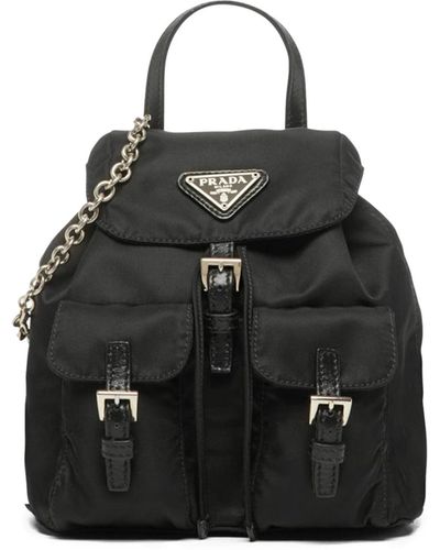 Prada Mini Nylon Backpack - Black