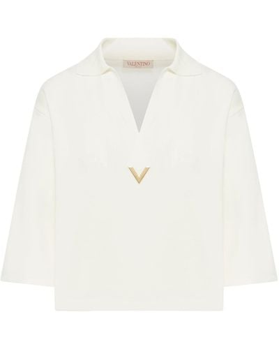 Valentino Garavani Knitted Polo Shirt - White