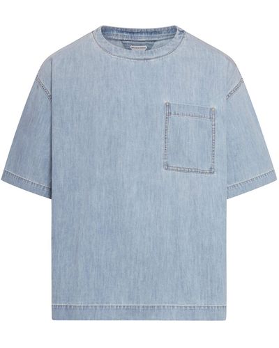 Bottega Veneta T-shirt boxy in denim - Blu