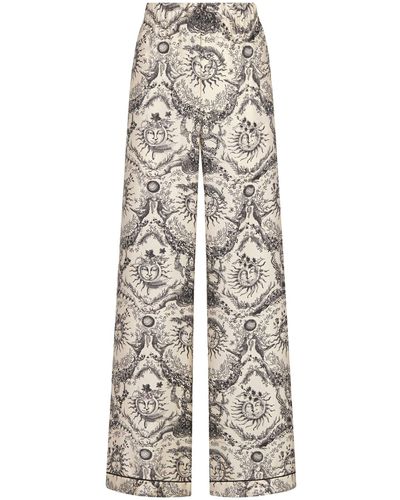 Dior Pants White And Gray Toile De Jouy Soleil Silk Twill