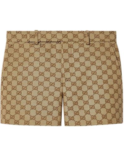 Gucci Shorts In gg Fabric - Natural