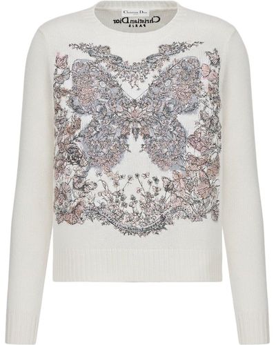 Dior Embroidered Cashmere Sweater - White