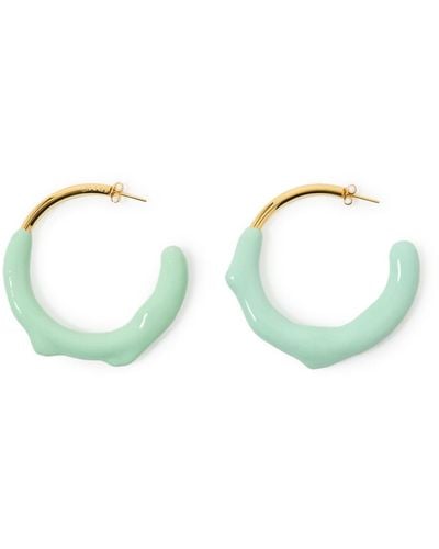 Sunnei Rubberized Hoop Earrings - Green