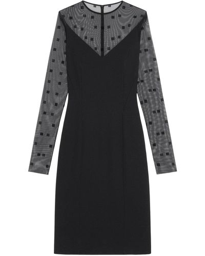 Givenchy Dress In Bi-material 4g Pattern - Black