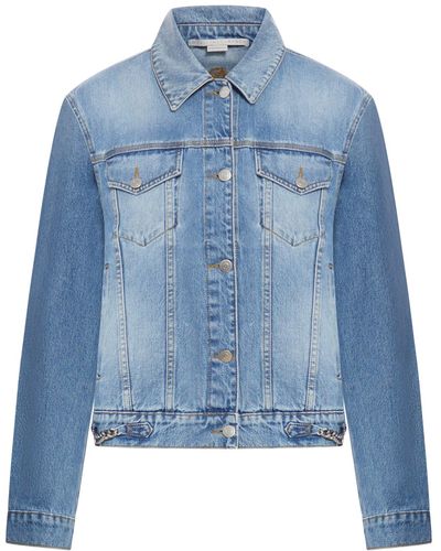 Stella McCartney Giacca di jeans falabella lavaggio chiaro con catena - Blu