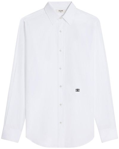 Celine Loose Shirt In Cotton Poplin - White