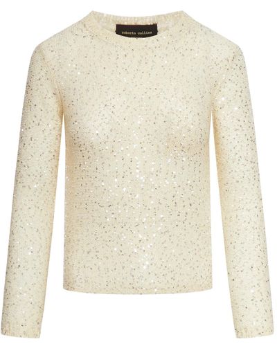 Roberto Collina Sweater With Sequins - White