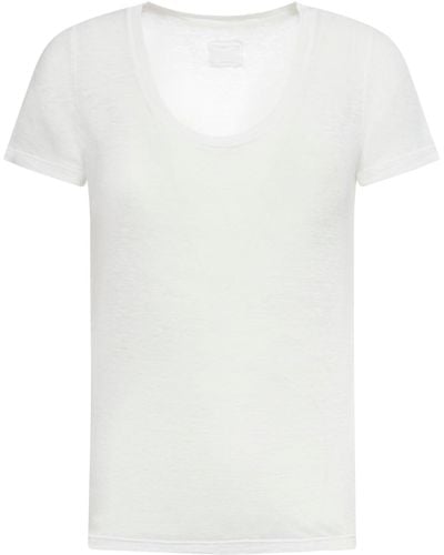 120% Lino Short Sleeve Women Tshirt - White