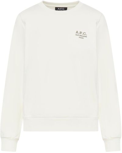 A.P.C. Felpa skye in cotone con logo - Bianco