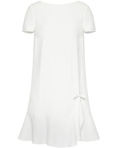 Red(V) Façon Crepe Envers Satin Dress - White