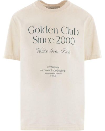 Golden Goose T-shirt oversize in cotone stampa logo - Bianco