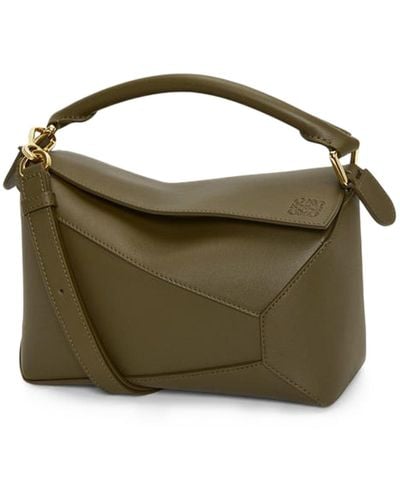 Loewe Small Puzzle Bag In Classic Calfskin - Green