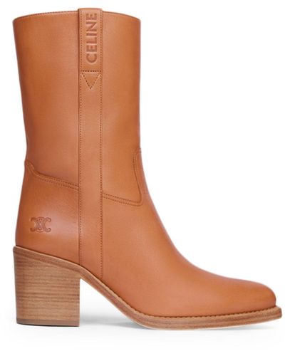 Celine Boots Condé Half Leather Calf Leather - Brown