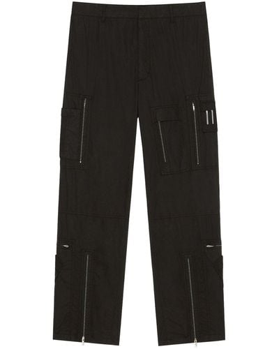 Givenchy Pantaloni in popeline con multitasche con zip - Nero