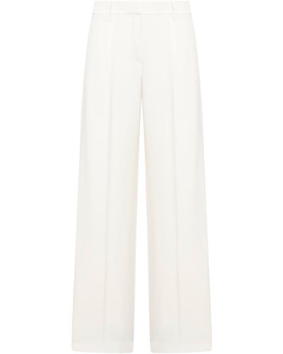 Brunello Cucinelli Wool Blend Trousers - White