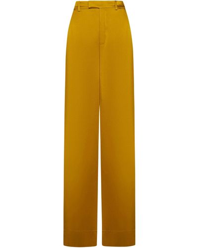 Saint Laurent Regular & Straight Leg Trousers - Yellow