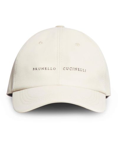 Brunello Cucinelli Berretto da baseball in cotone con logo ricamato - Neutro