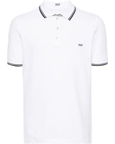 FAY ARCHIVE Embroidered-logo Polo Shirt - White