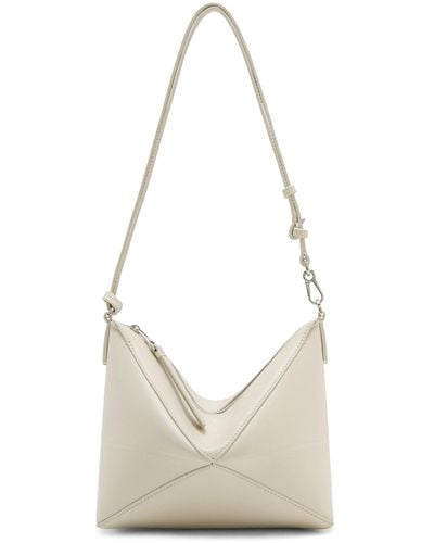 Loewe Puzzle Fold Clutch Bag In Shiny Calfskin - White