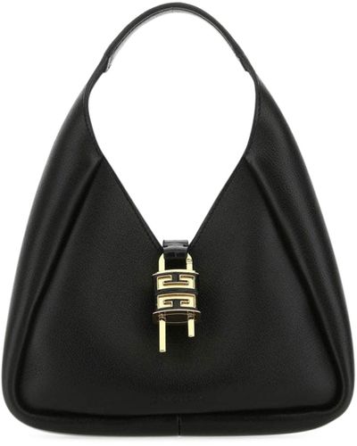 Givenchy G-hobo Handbag In Black Leather