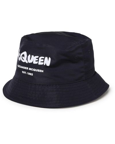 Alexander McQueen Cappello da pescatore Mcqueen Graffiti - Blu