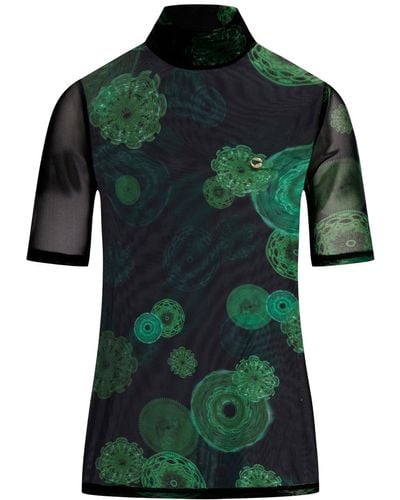 Coperni T-shirt in tessuto trasparente - Verde