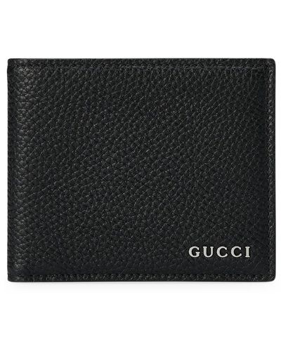 Gucci Logo-Lettering Leather Wallet - Black