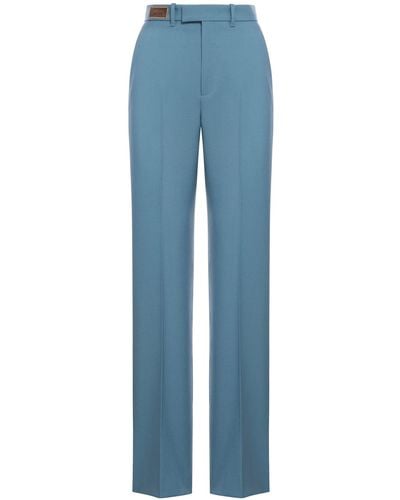 Gucci Wool Pants With Bit Label - Blue