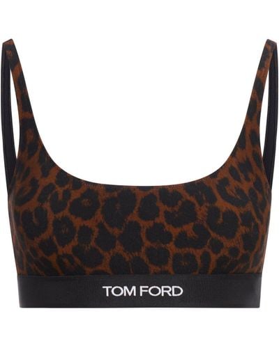 Tom Ford Bralette stampa leopardo riflesso - Grigio