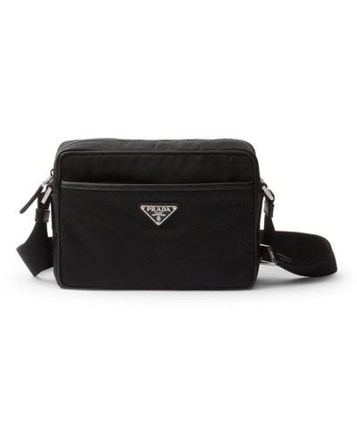 Prada Shoulder Bag In Re-nylon And Saffiano - Black