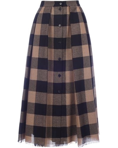Dior Checked Longuette Skirt - Multicolor