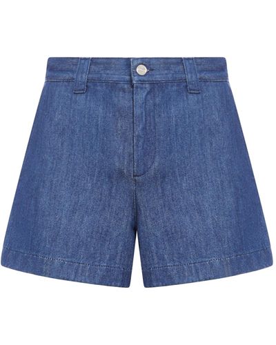 Gucci Denim Shorts With Bit - Blue