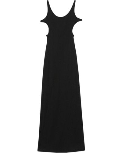 Gucci Cut-out Ribbed Maxi Dress - Black