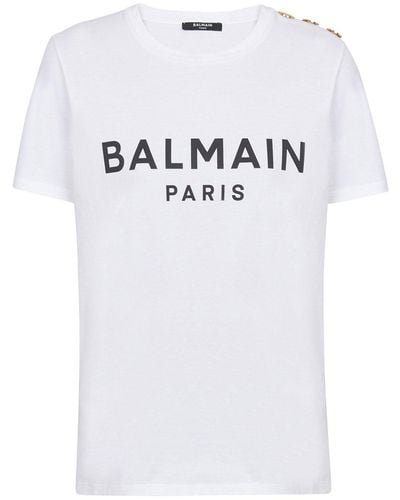 Balmain T-shirt con stampa paris - Bianco