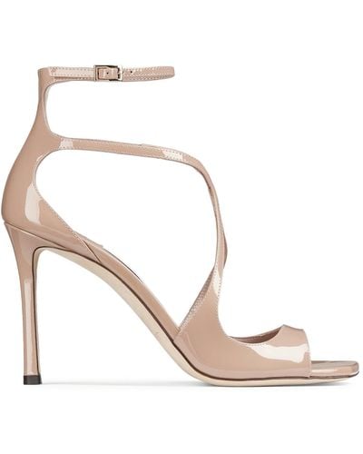 Jimmy Choo Pastel Pink Patent Leather Sandals - White
