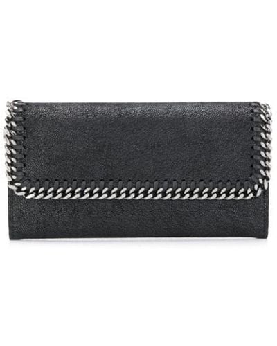 Stella McCartney Falabella Shaggy Deer Black Front Flap Wallet