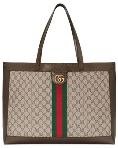 Gucci Shopping Ophidya Orizzontal With Web Band - Brown
