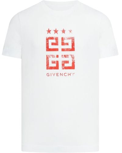 Givenchy T-shirt slim 4g stars in cotone - Bianco