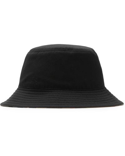 Burberry Cappello da pescatore reversibile in misto cotone - Nero
