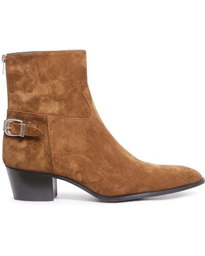 Celine Zipped Ankle Boots - Brown