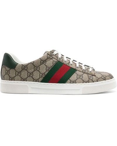 Gucci Ace Men`s Sneaker With Web Detail - Multicolor