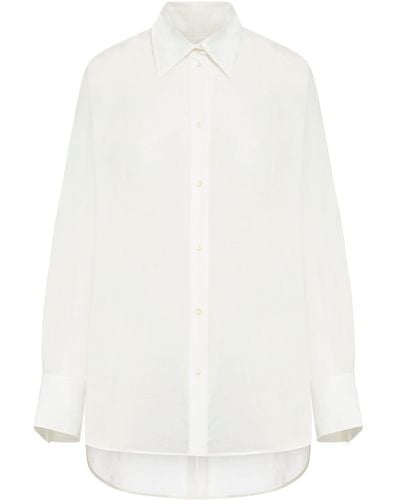 Totême Kimono-sleeve Cotton Shirt - White