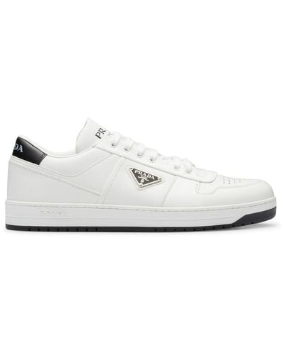 Prada Downtown Leather Trainers - White